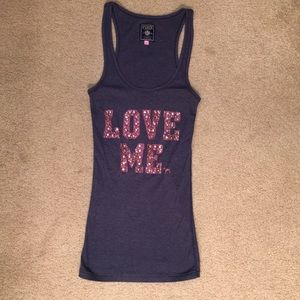 Love Me Rhinestone VS Pink Tank Top